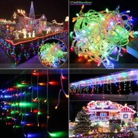 Toodour Christmas Icicle Lights Outdoor, 360 Led 29.5Ft 8 Modes Fairy Icicle String Lights With 60 Drops, Led Christmas Twinkle Lights For Holiday, Party, Wedding, Christmas Decorations (Multicolor)