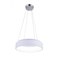 Led Drum Shade Pendant With White Finish