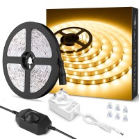 Lepro Led Strip Light White, 16.4Ft Dimmable Vanity Lights, 3000K Super Bright Led Tape Lights, 300 Leds Smd 2835, Strong 3M Adhesive, Suitable For Home, Kitchen, Under Cabinet, Bedroom, Warm White