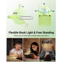 Dewenwils Usb Rechargeable Book Light For Reading In Bed, Warm White, Brightness Adjustable For Eye Protection, Led Clip On Book Light For Kids, Flexible Book Reading Lights (Green)