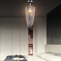 Tonglan Crystal Chandelier, 1 Light Flush Mount Ceiling Light, Modern Chandelier Lighting Fixture For Bedroom, Living Room, Dining Room, Hallway