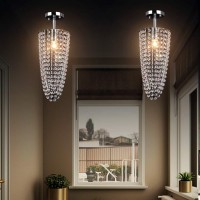 Tonglan Crystal Chandelier, 1 Light Flush Mount Ceiling Light, Modern Chandelier Lighting Fixture For Bedroom, Living Room, Dining Room, Hallway