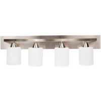 Dorence Vanity Bath Light Bar Interior Lighting Fixtures Over Mirror Modern Glass Shade, Hollywood Style Wall Sconce For Makeup Dressing Table (Brushed Nickel, 4 - Lights)