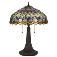 Cal Lighting BO2901TB TiffanyMica Two Light Table Lamp from Tiffany collection in Bronze Dark finish 1600 inches Two Light Table Lamp from the Tiffany collection TiffanyMica Two Light Table Lamp from Tiffany collection in Dark Bronze finish 1600 inches