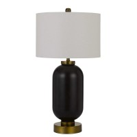 Sycamore glass table lamp with drum shade