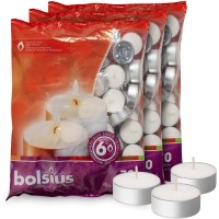 Bolsius 210 Unscented Tea Lights - 6 Burn Hours - Premium European Quality - Consistent Smokeless Flame - 100% Cotton Wick - Dinner, Wedding, Party, Restaurant, Spa, Church, & Home D?Or Tealights