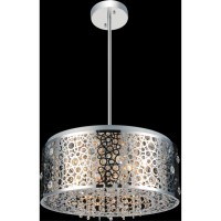 7 Light Drum Shade Chandelier With Chrome Finish