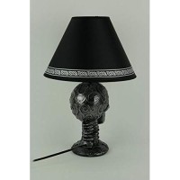 Gardengreeters Light Of Wisdom Gothic Tribal Skull Table Lamp With Shade, Resin