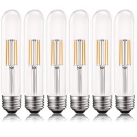 Luxrite Vintage T9 Led Tube Light Bulbs 60W Equivalent, 2700K Warm White, 550 Lumens, Dimmable Edison Tubular Light Bulbs 5W, Clear Glass, Led Filament Bulb, Ul Listed, E26 Standard Base (6 Pack)