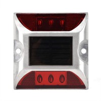 2 Pcs Solar Deck Lights, 6 Led Dock Lights Waterproof Outdoor Warning Step Lights Driveway Road Path Lamp For Driveway Garden Walkway Backyard Step (Red Light)