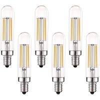 Luxrite Vintage E12 Led Bulb 60W Equivalent, T6 T6.5, 2700K (Warm White), 500 Lumens, Dimmable Candelabra Led Tube Bulbs 5W, Clear Glass, Edison Filament Tubular Light Bulb, Ul Listed (6 Pack)