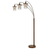 Silverton arc floor lamp with glass shades Edison bulbs included