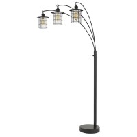 Silverton Arc Floor Lamp With Glass Shades Edison Bulbs Included Dark Bronze