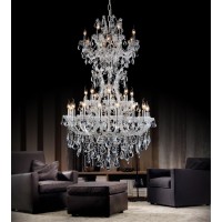 34 Light Up Chandelier With Chrome Finish