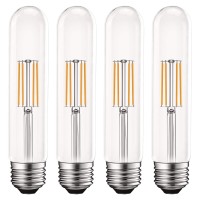 Luxrite Vintage T9 Led Tube Light Bulbs 60W Equivalent, 2700K Warm White, 550 Lumens, Dimmable Edison Tubular Light Bulbs 5W, Clear Glass, Led Filament Bulb, Ul Listed, E26 Standard Base (4 Pack)