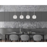 Ithaca 3000K 8W 700 lumen 90 CRI dimmable LED glass mini pendant with clear crackle glass