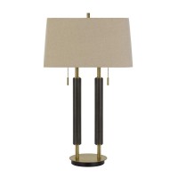 Cal Lighting BO2893DK Transitional Two Light Desk Lamp from Avellino collection in Brass Antique finish 1100 inches Two Light Desk Lamp from the Avellino collection Transitional Two Light Desk Lamp from Avellino collection in Antique BrassExpresso finish 