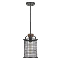 Aberdeen Mesh Metalwood Pendant Light Edison Bulb Not Included