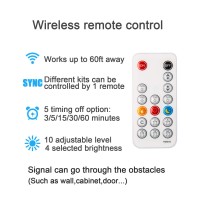 Wobane Under Cabinet Led Lighting Kit, 6 Pcs Led Strip Lights With Remote Control Dimmer And Adapter, Dimmable For Kitchen Cabinet,Counter,Shelf,Tv Back,Showcase 2700K Warm White,Bright 1500Lm,Timing