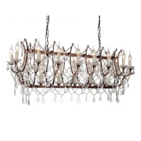 21 Light Up Chandelier With Light Brown Finish