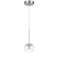 Ithaca 3000K 8W 700 lumen 90 CRI dimmable LED glass mini pendant with clear bulbbed glass