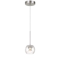 Ithaca 3000K 8W 700 lumen 90 CRI dimmable LED glass mini pendant with clear bulbbed glass