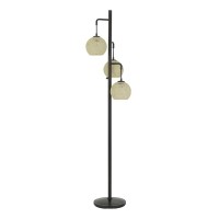 DescriptionSardis metal floor lamp with round roped shade