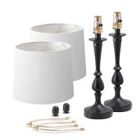 Oneach Usb Table Lamp Set Of 2 Modern Bedside Desk Lamps For Bedroom Living Room Office 25 Black Nightstand Lamp