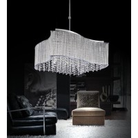 10 Light Drum Shade Chandelier With Chrome Finish