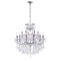 19 Light Up Chandelier With Chrome Finish