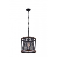 1 Light Drum Shade Mini Chandelier With Pewter Finish