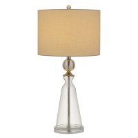 Cal Lighting BO2898TB2 Transitional Two Light Table Lamp from Kingsley collection in Chrome finish 1500 inches Two Light Table Lamp from the Kingsley collection Transitional Two Light Table Lamp from Kingsley collection in Glass finish 1500 inches