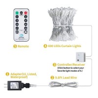 Window Curtain Lights, 600 Led 20 Feet Dimmable With Remote To Set 8 Lighting Modes And Timer, Fairy Led Lights For Bedroom Wall Wedding Decorate String Lights, Warm White, No Curtain,No Connectable