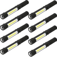 Cob Led Work Flashlight With Magnetic Base And Clip Multi-Function Pocket Pen Light Inspection Work Light, 8 Pack