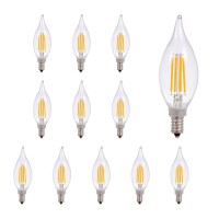 Sylvania Led B10 Chandelier Light Bulb, 60W Equivalent Efficient 5W, Dimmable, Candelabra Base, Clear, 5000K, Daylight - 12 Pack (40207)