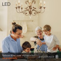 Sylvania Led B10 Chandelier Light Bulb, 60W Equivalent Efficient 5W, Dimmable, Candelabra Base, Clear, 5000K, Daylight - 12 Pack (40207)