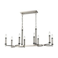 Sunsphere 8-Light Island Light Satin Nickel And Matte Black