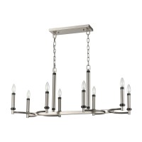 Sunsphere 8-Light Island Light Satin Nickel And Matte Black