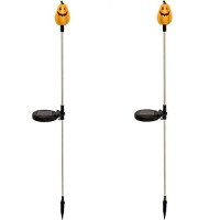 Unique Gadgets & Toys Solar Powered Tall Pumpkin Garden Stake Landscape Color Change Lights (Set Of 2)