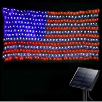 American Flag Lights Outdoor Solar Powered,420 Super Bright Leds,6.5Ft X 3.28Ft,Memorial Day Decorations Of The United States For Independence/National/Memorial Day,July 4Th,Christmas Decoration