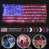 American Flag Lights Outdoor Solar Powered,420 Super Bright Leds,6.5Ft X 3.28Ft,Memorial Day Decorations Of The United States For Independence/National/Memorial Day,July 4Th,Christmas Decoration