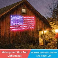 American Flag Lights Outdoor Solar Powered,420 Super Bright Leds,6.5Ft X 3.28Ft,Memorial Day Decorations Of The United States For Independence/National/Memorial Day,July 4Th,Christmas Decoration