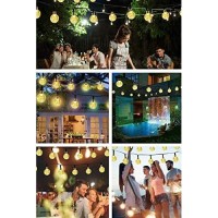 Camkong Solar String Lights Fairy Lights 35Ft 60 Led Crystal Ball String Lights Starry Lights Globe String Lights For Garden Home Patio Indoor Outdoor(Warm-White)Ͽ