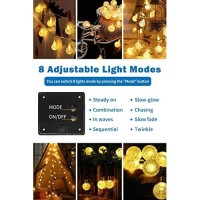 Camkong Solar String Lights Fairy Lights 35Ft 60 Led Crystal Ball String Lights Starry Lights Globe String Lights For Garden Home Patio Indoor Outdoor(Warm-White)Ͽ