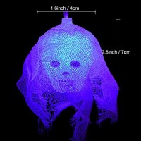 Aostar Skeleton Halloween Light Decorations, 10 Leds White Gauze Skull String Lights For Halloween Indooroutdoor Home, Holiday Party Decor - Battery Operated (Colorful)