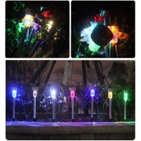 Epicgadget Solar Light, Color Changing Stainless Steel Solar Path Lights Outdoor Solar Garden Decorative Lights For Walkway Pathway Backyard Christmas Decoration Parties (5 Pieces) (Multi-Color)