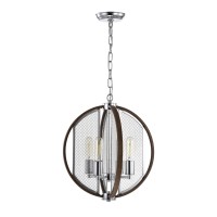 Warehouse Of Tiffany Imp26A/4Ic Serila Imitation Wood Grain/Chrome 4-Light Chandelier, 15.75