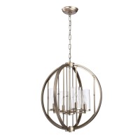 Warehouse Of Tiffany Imp25/4Lb Hamabi Brown 4-Light Chandelier, 19.29