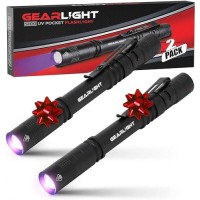 Gearlight Uv Black Light Flashlight S100 [2 Pack] - Mini Blacklight Ultraviolet Pen Lights For Leak And Hotel Inspection - Pet Urine, Bed Bug, Scorpion, Stain, And Dye Detector