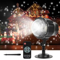 Austrobo Christmas Projector Light Snowfall Led Projector Waterproof Rotating Snow Projection With Remote Decorative Projector For Christmas, Halloween Party